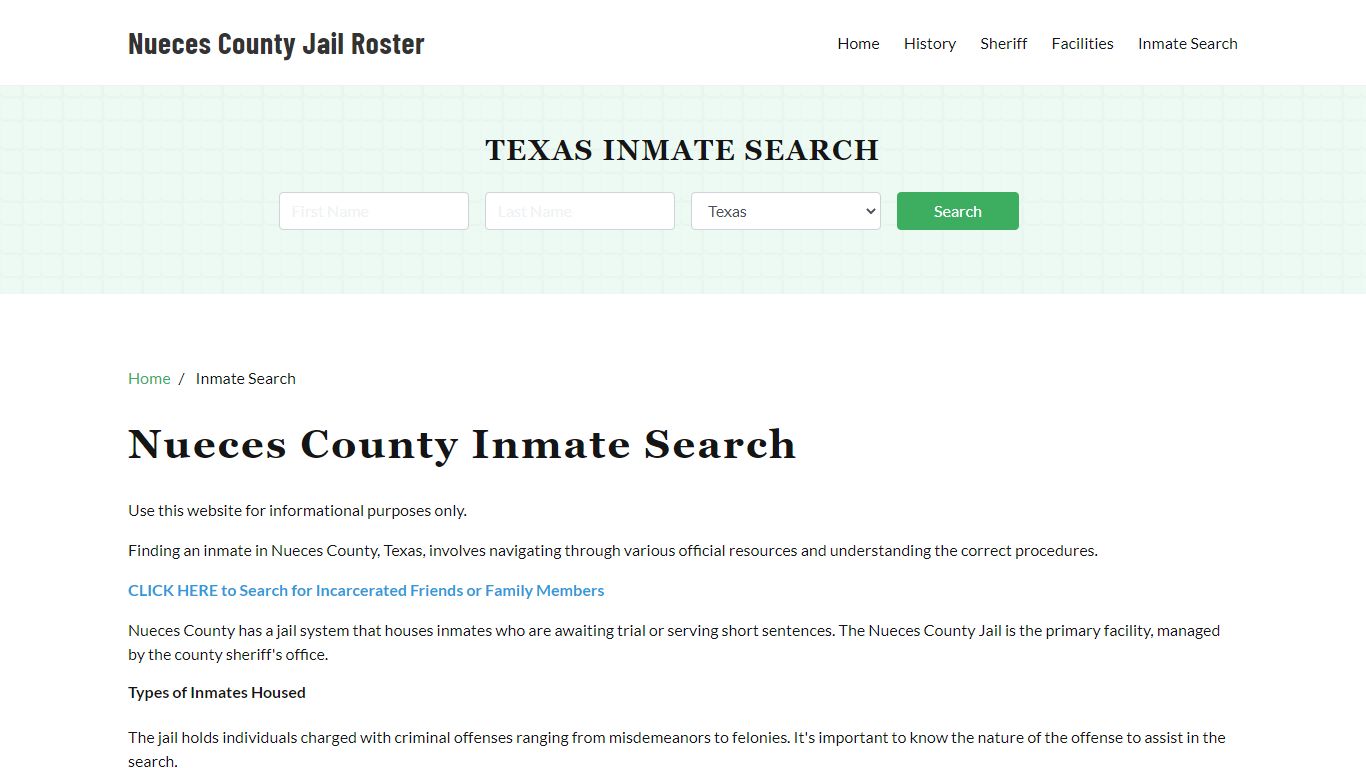 Nueces County, TX Detainee Lookup