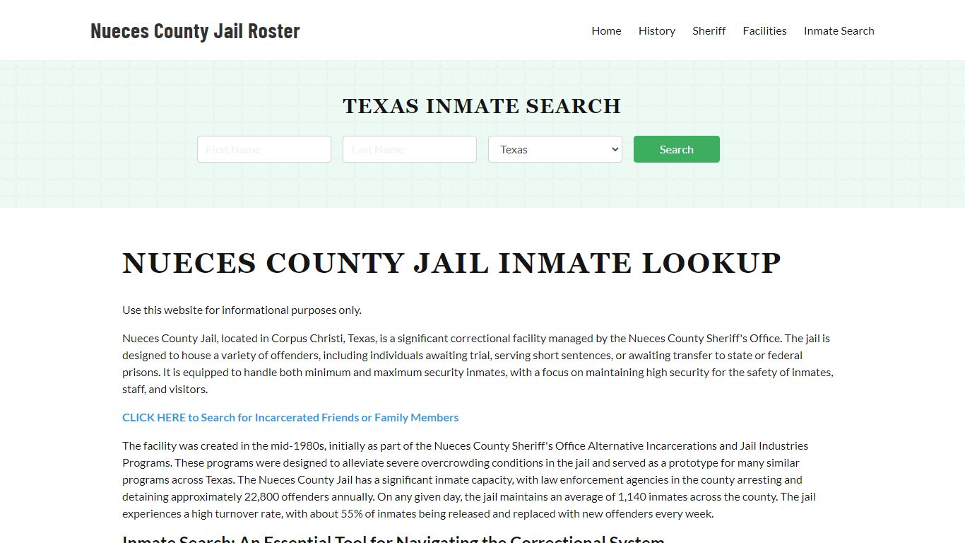 Nueces County Jail Roster Lookup, TX, Inmate Search