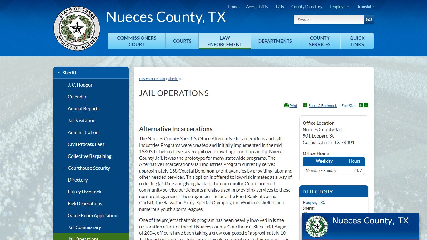 Jail Operations | Nueces County, TX